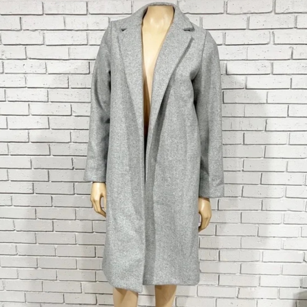 ZARA HEATHER GREY LAPEL COAT